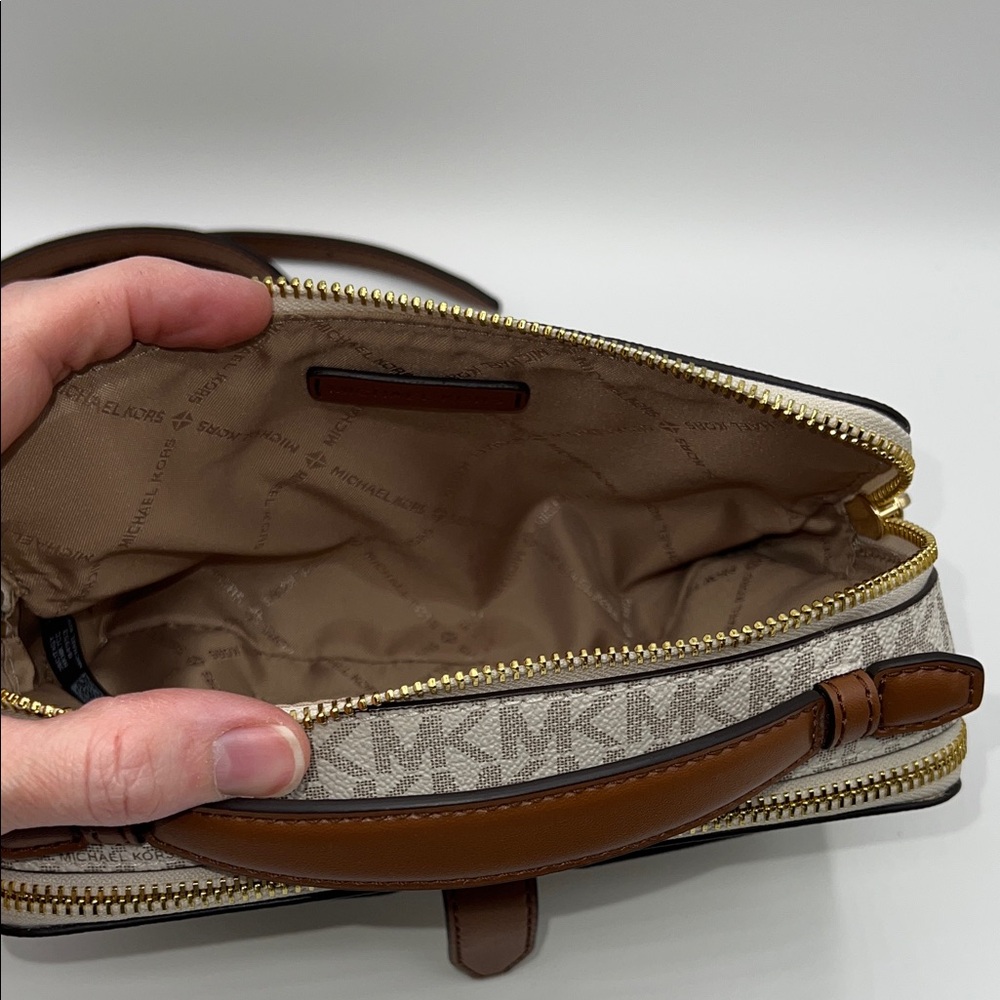 Michael Kors Gray and Brown Crossbody Bag - Picture 11 of 13
